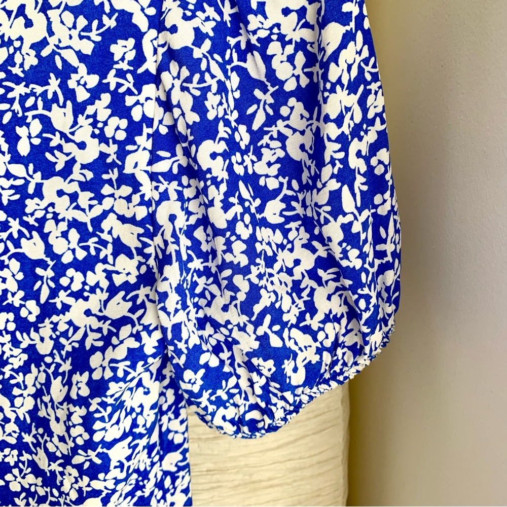 KOOKAI - Blue & White Floral Fitted Mini Summer Dress - Size 36 (Aus Size 8) - Picture 5 of 7